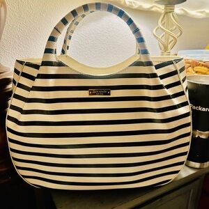 Kate Spade Black and White Striped Women's Bag